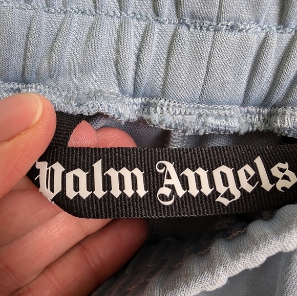 PALM ANGELS Blue Gray With Pink Palm Trees Track Pants Women's Size XL Authentic - Picture 3 of 6